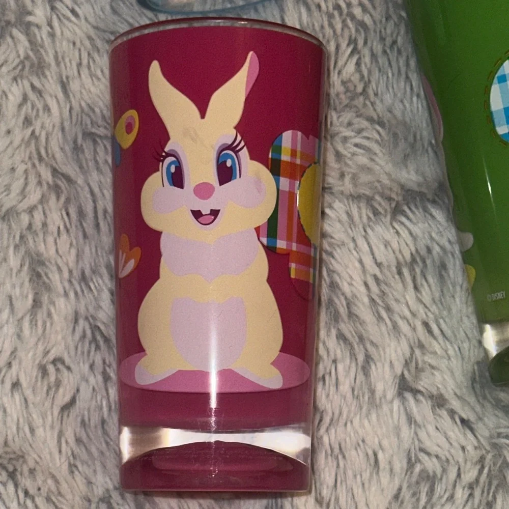 Disney Store Bambi‎ Set of 4 Cups Glasses Thumper Miss Bunny Flower
